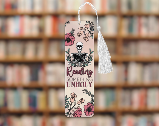 Reading Something Unholy | Mini Bookmark