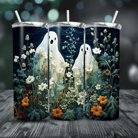 Blue Floral Ghost | 20 oz Tumbler