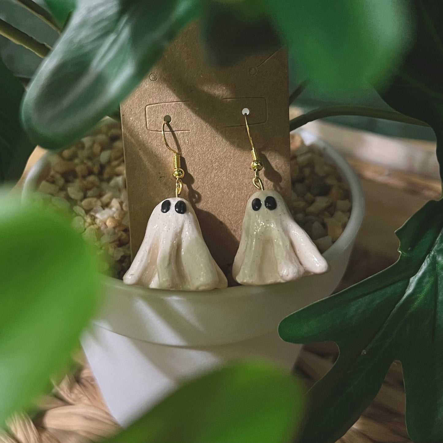 Sheet Ghost | Gold Dangle Earrings