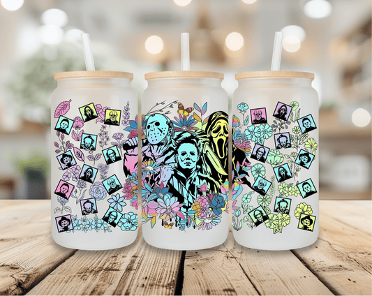 Neon Horror Floral | Frosted Glass