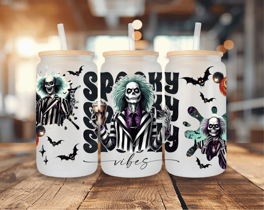 Spooky Vibes Beetlejuice | Frosted Glass