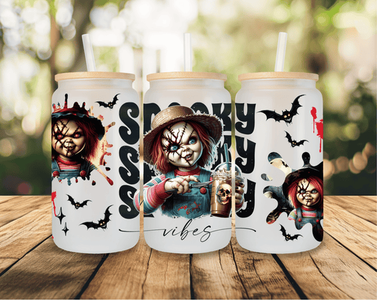 Spooky Vibes Chucky | Frosted Glass