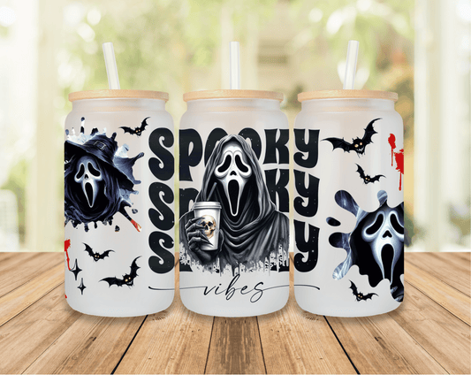 Spooky Vibes Ghostface | Frosted Glass