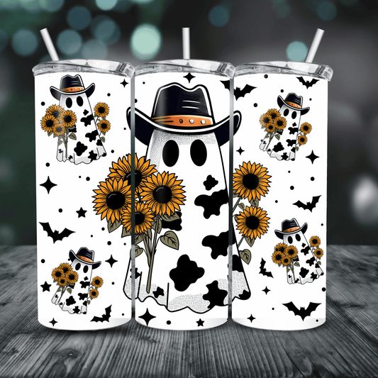 Sunflower Cow Ghost | 20 oz Tumbler