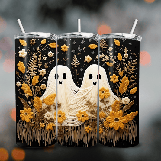 Yellow Floral Ghost | 20 oz Tumbler